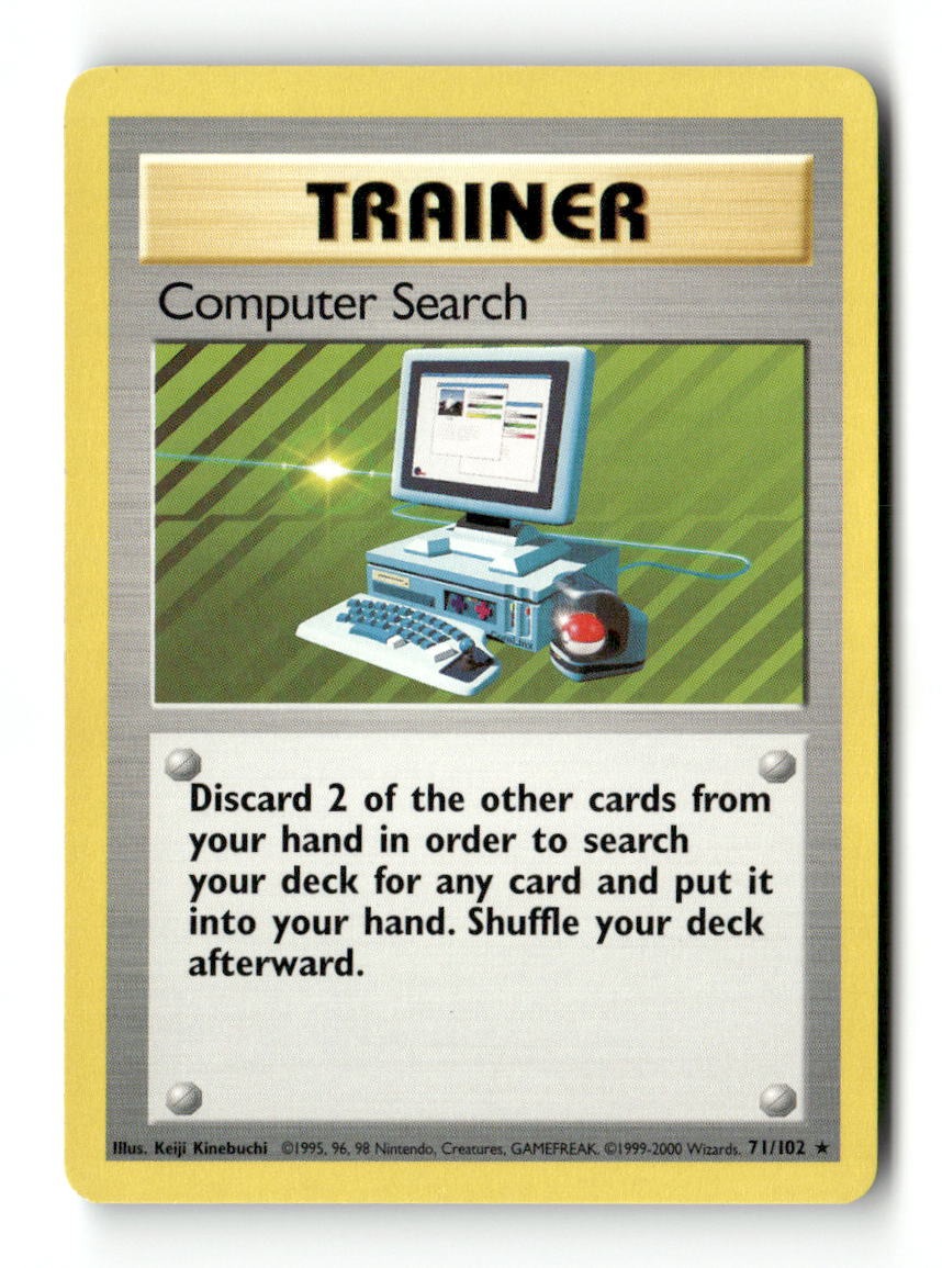 Pokemon Computer Search 71/102 Base Set Unlimited Lightly Played