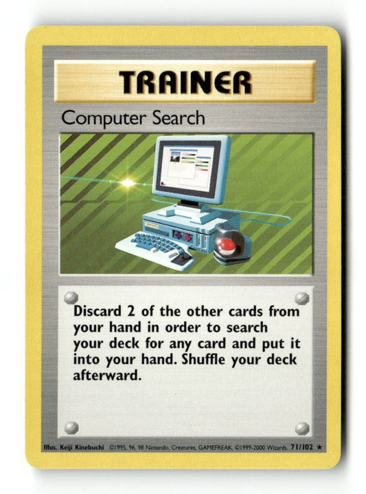 Pokemon Computer Search 71/102 Base Set Unlimited Lightly Played