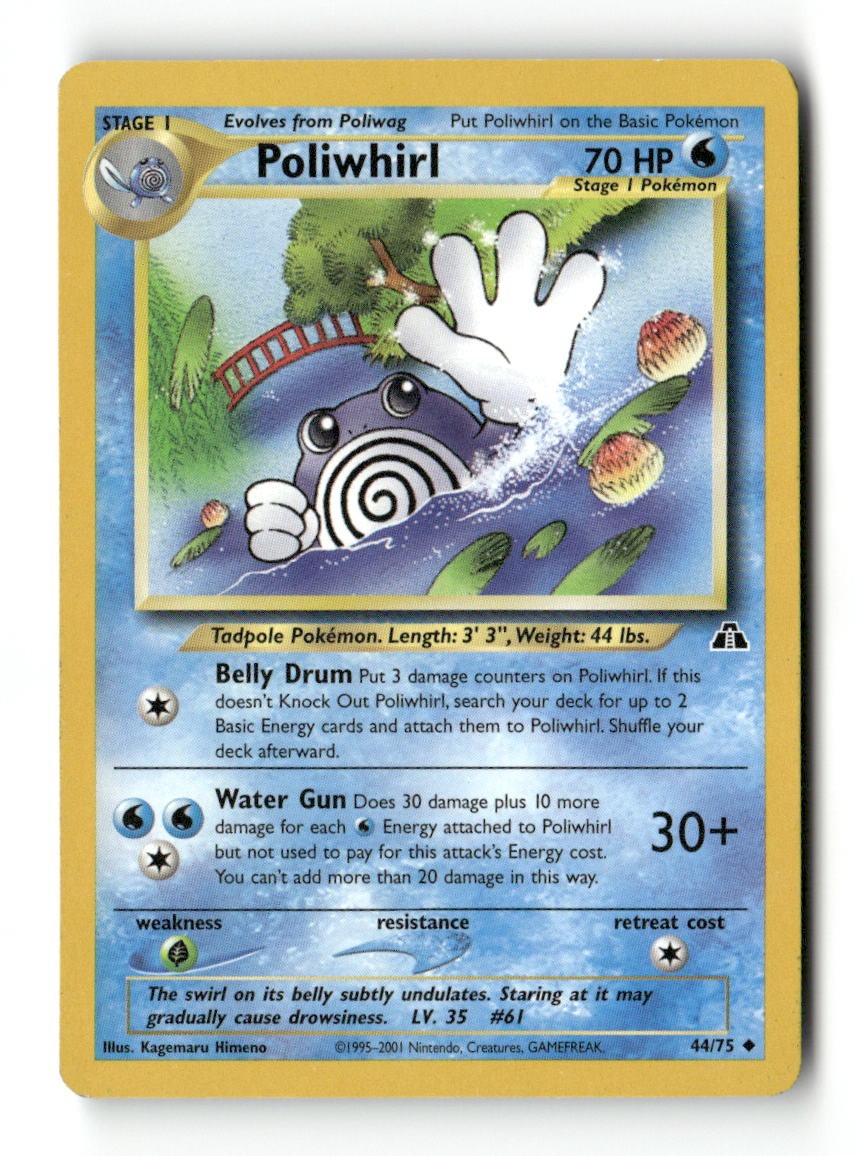 Pokemon Poliwhirl 44/75 Neo Discovery Lightly Played