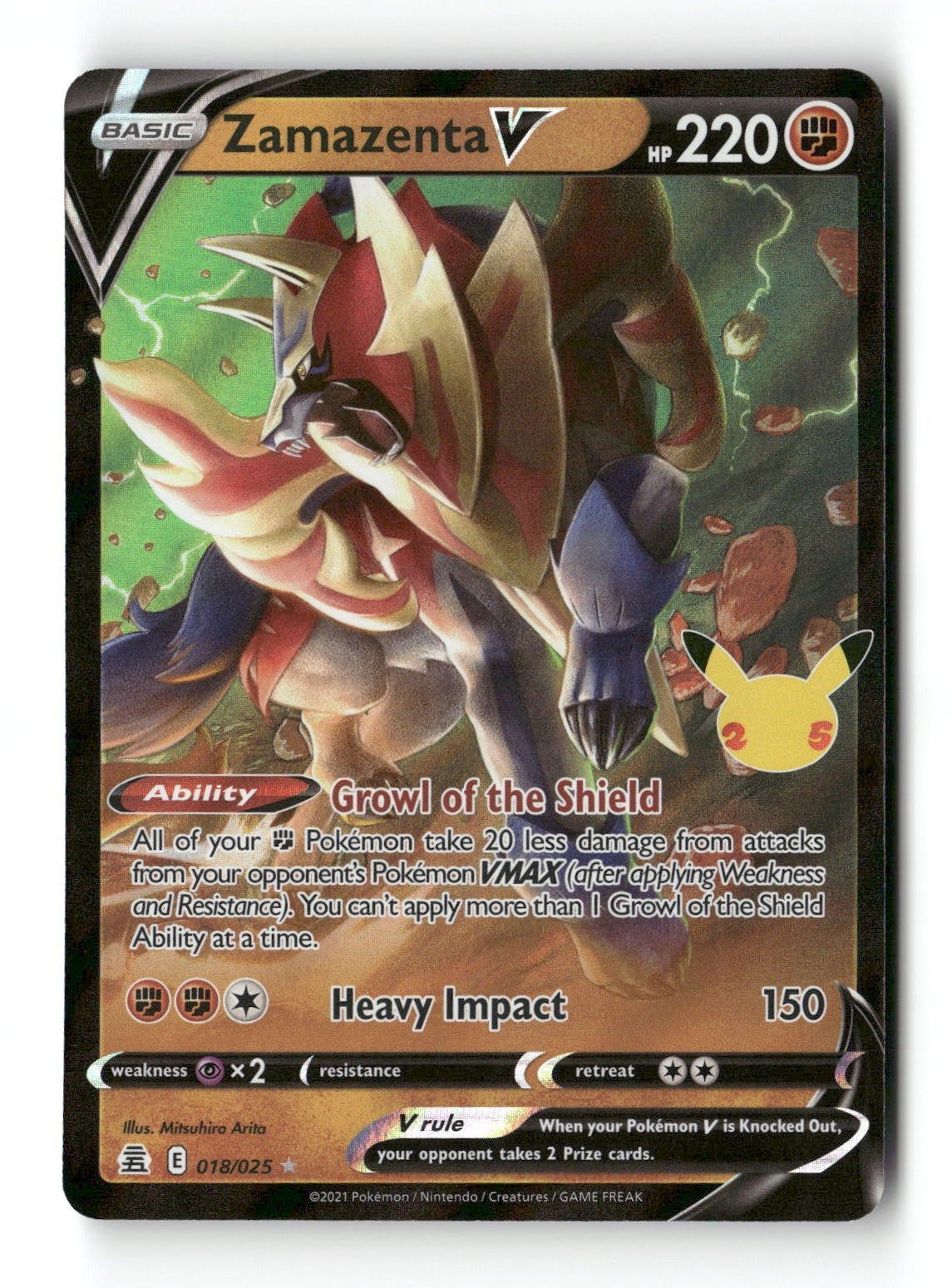 Zamazenta V 018/025 Celebrations Near Mint